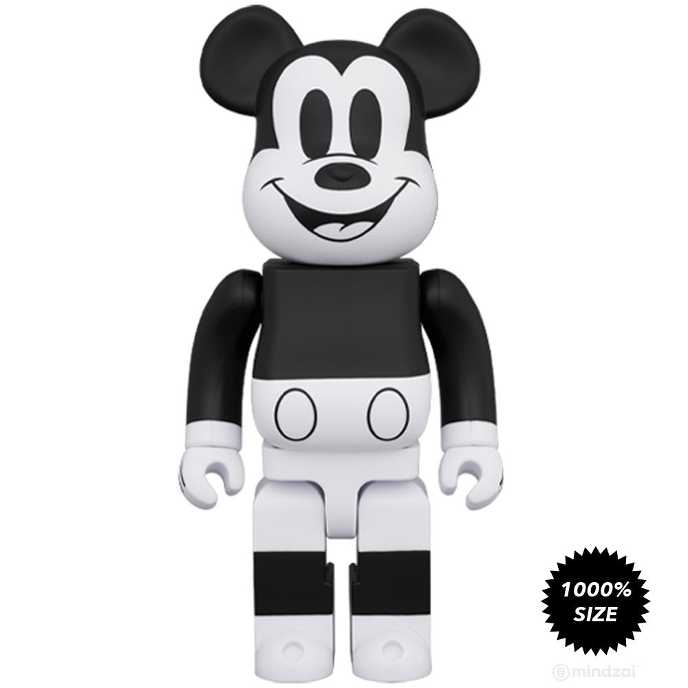 Mickey Mouse (B&amp;W 2020 Ver.) 1000% Bearbrick by Medicom Toy