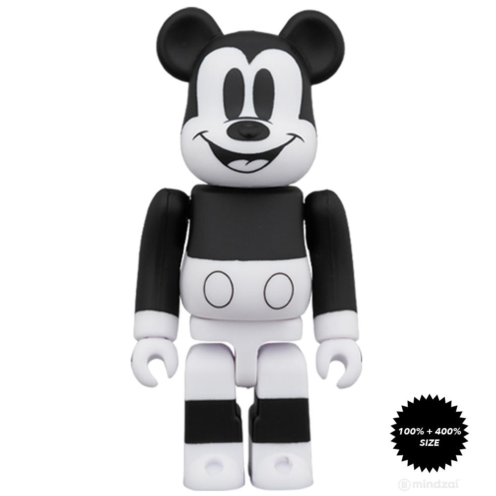 MEDICOM TOY - BE@RBRICK 田名網敬一 MICKEY MOUSE 100%&amp;400% Mickey the Bard 100% + 400% Bearbrick Set by Medicom Toy