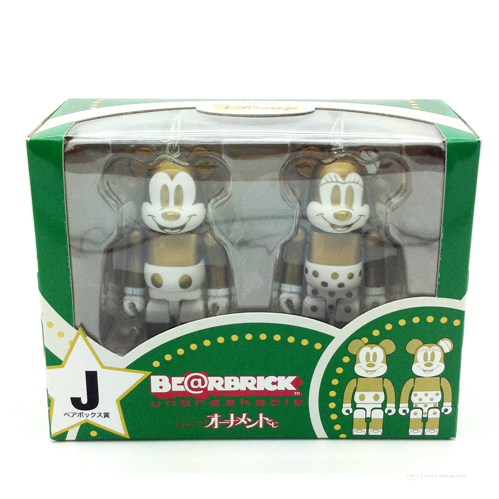 Disney Bearbrick Unbreakable Happy Kuji Set J - Mickey Mouse and Minnie Mouse 2-Pack G+W Version
