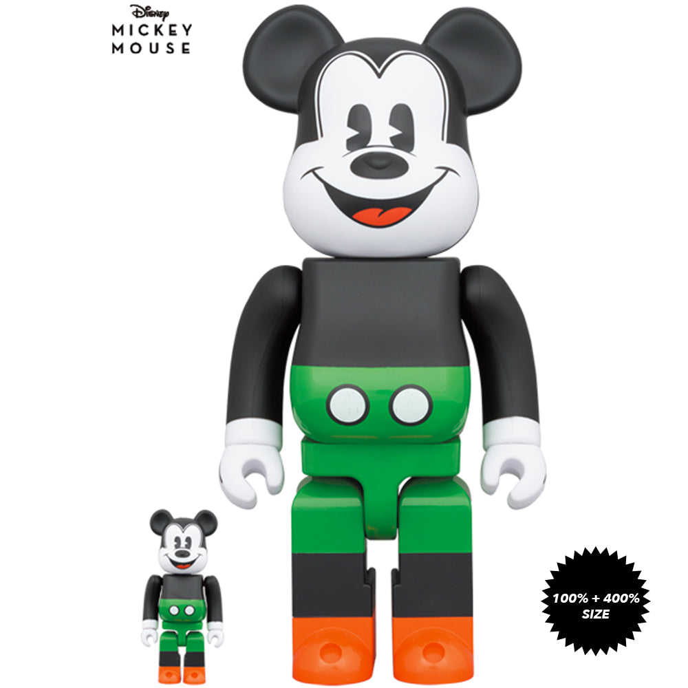 Mickey Mouse (1930's Poster Ver) 100% + 400% Bearbrick Set by Medicom Toy