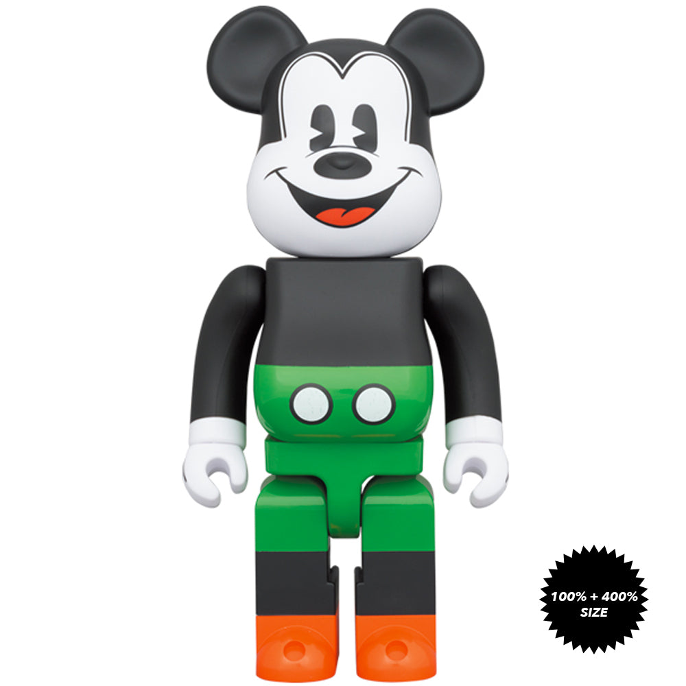 Mickey Mouse (1930's Poster Ver) 100% + 400% Bearbrick Set by Medicom Toy