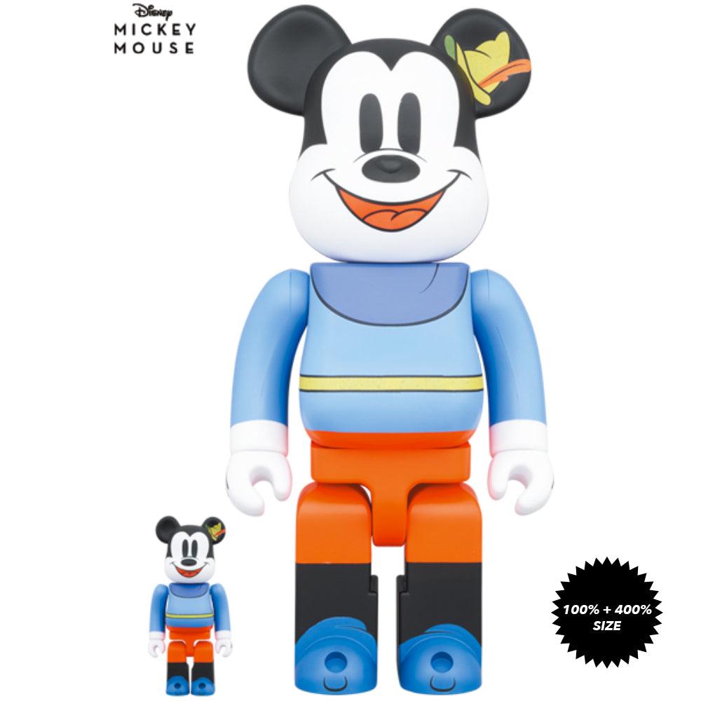 Mickey Mouse Brave Little Tailor 100% + 400% Bearbrick Set by Medicom Toy