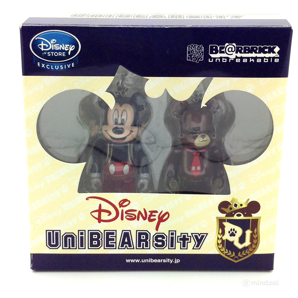 Disney Bearbrick Unbreakable - UniBearsity: Mickey Mouse and Mocha (2pk) - Disney Store Japan Exclusive