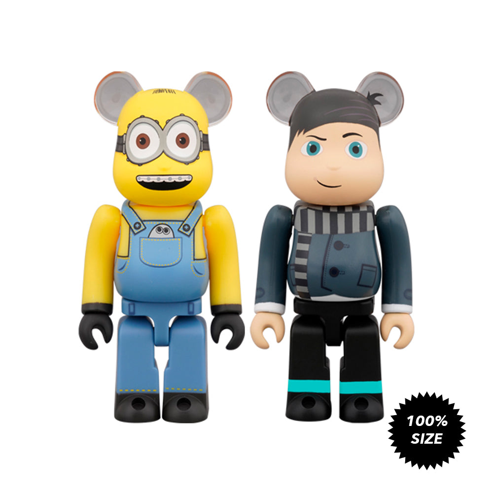 Otto &amp; Young Gru Minions 100% Bearbrick 2-Pack by Medicom Toy