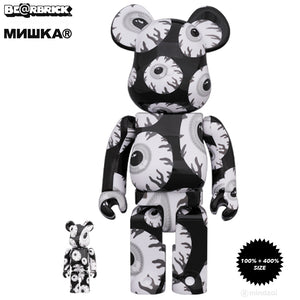 Mishka Monochromatic 100% + 400% Bearbrick Set by Medicom Toy x Mishka