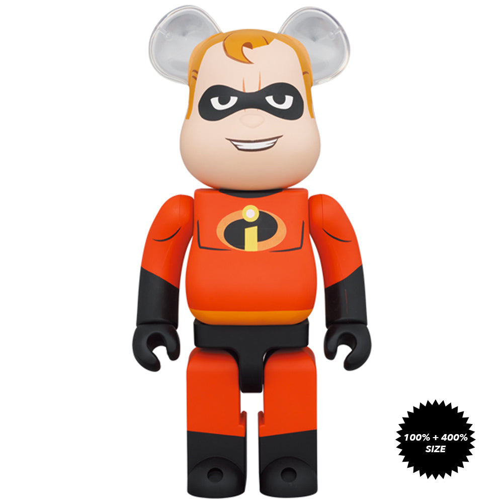 Incredibles 2: Mr. Incredible 100% + 400% Bearbrick Set by Medicom Toy