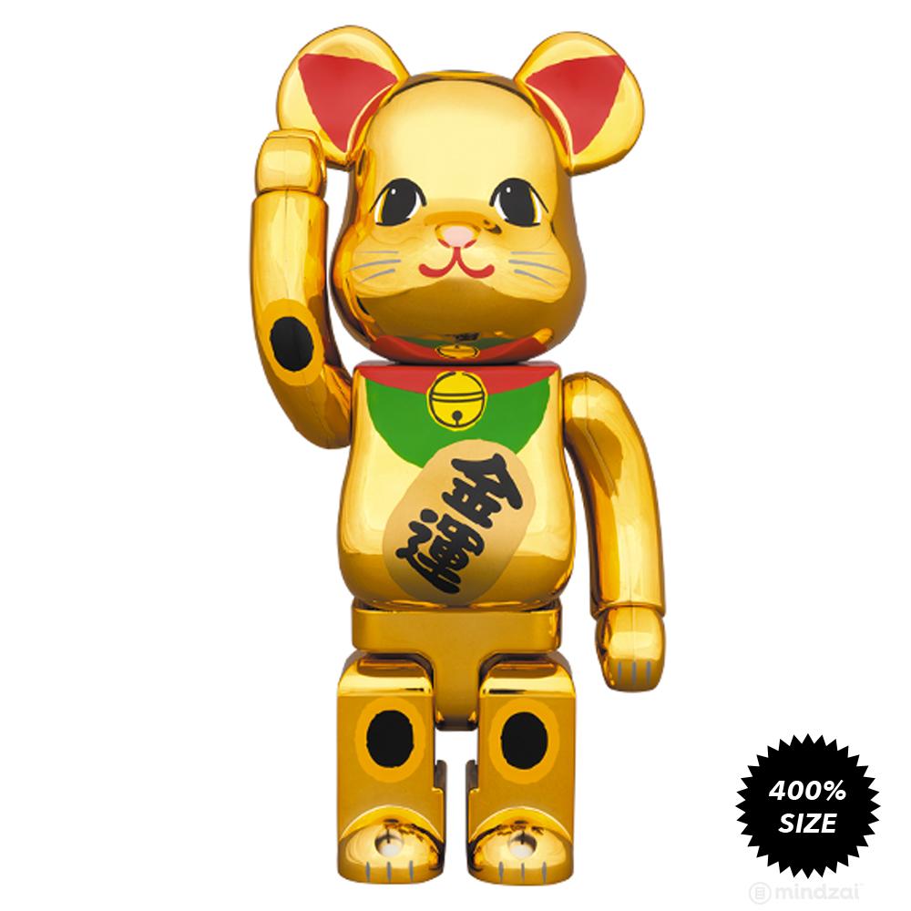 Tokyo Skytree Gold Money Cat Maneki Neko 400% Bearbrick by Medicom Toy
