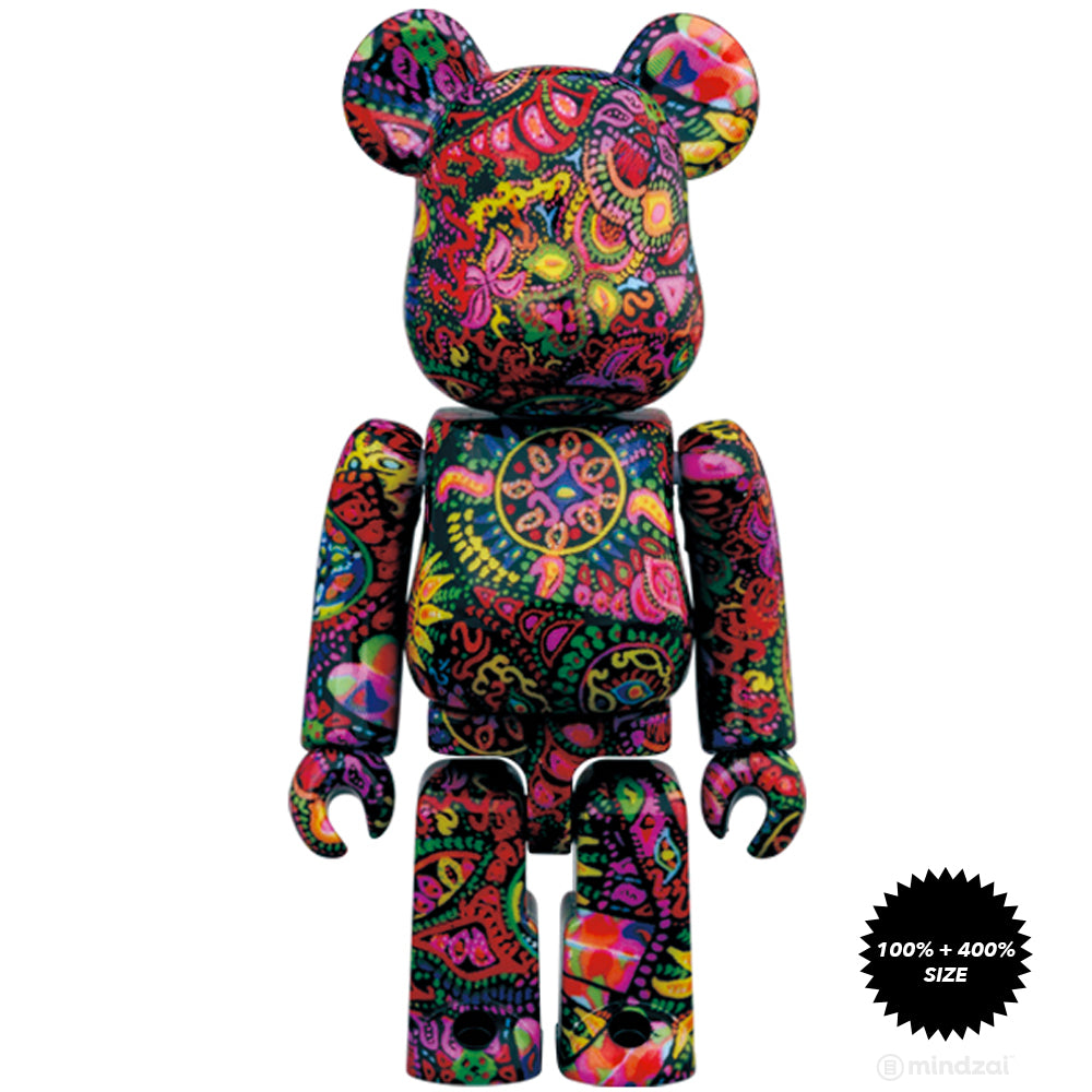 MEDICOM TOY - 2set Psychedelic Paisley 100％ 400％ Psychedelic Paisley Amplifier 100% + 400% Bearbrick set by