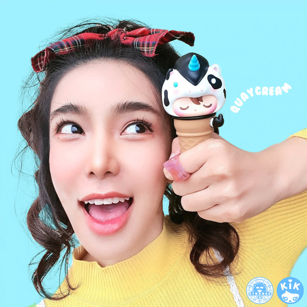 QuayCream (Milk Cow Edition) Art Toy Figure by KiK Toyz x Strangecat Toys
