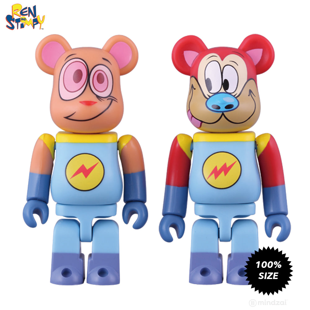 Ren and Stimpy Space Madness 100% Bearbrick 2-Pack by Medicom Toy