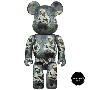 Banksy Riot Cop 100% + 400% Bearbrick Set by Medicom Toy