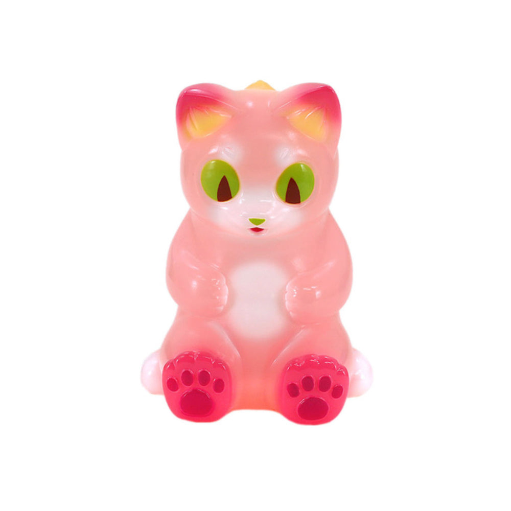 Sitting Negora Sakura Sofubi Art Toy by Konatsuya