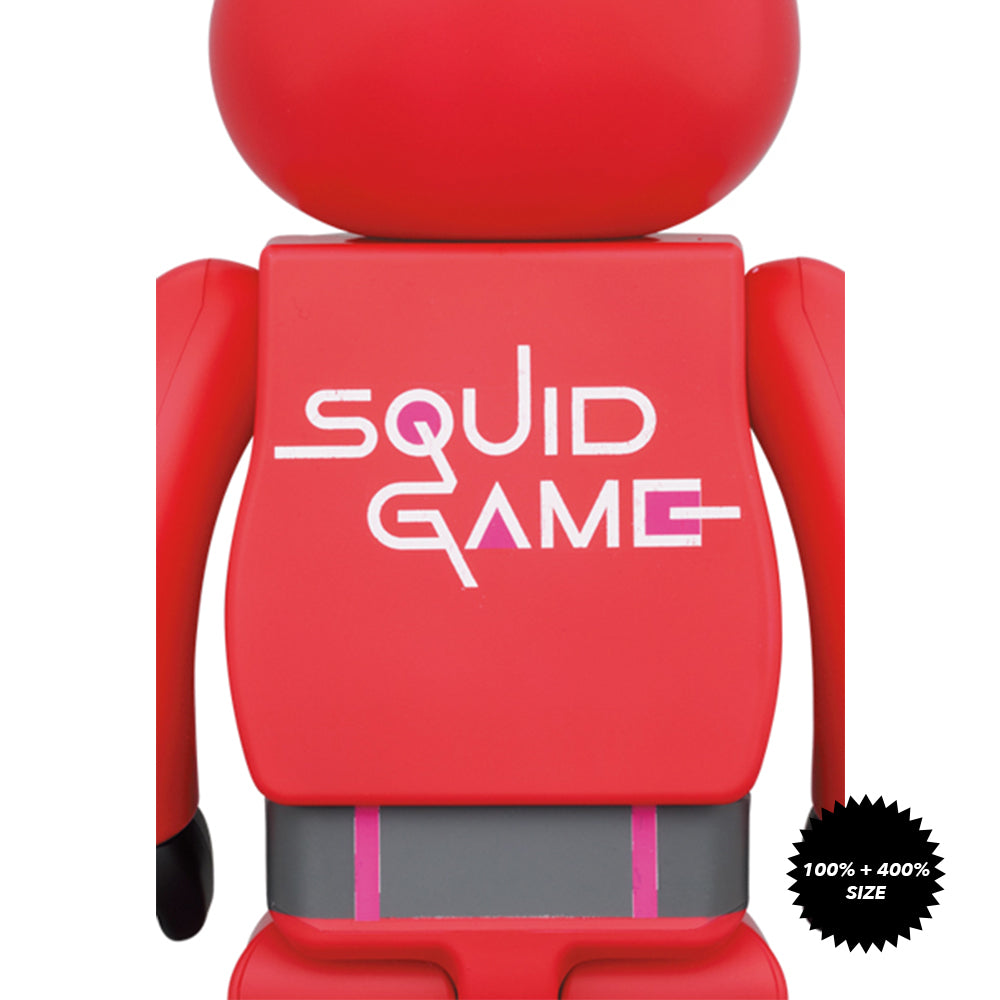 Squid Game Guard △ 100% + 400% Bearbrick Set by Medicom Toy