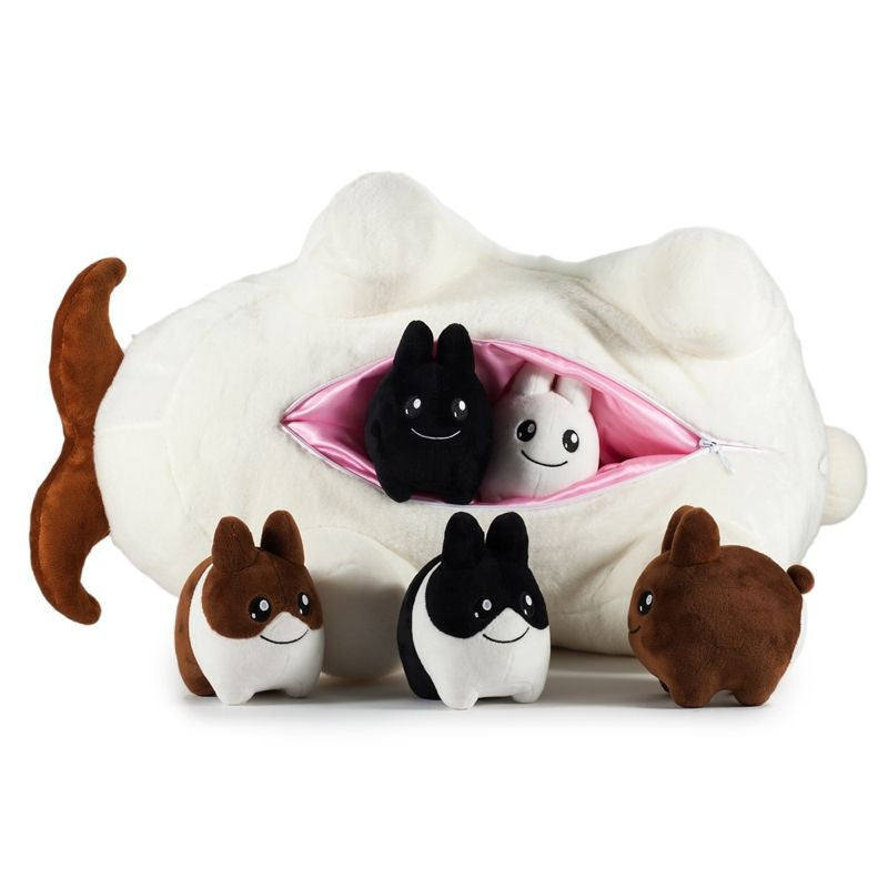 Stache Happy Labbit 24” Plush with 5 Littons by Kozik x Kidrobot - Mindzai  - 2