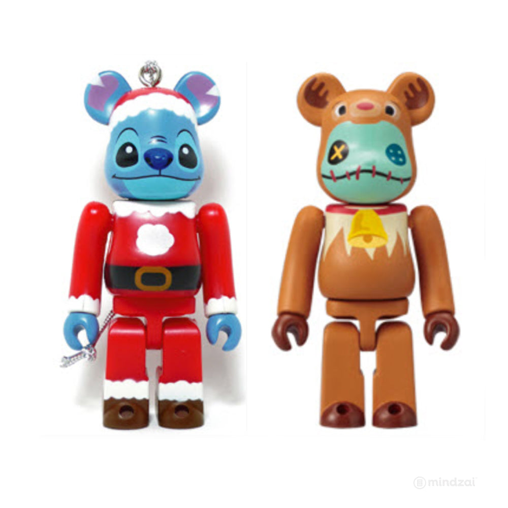 Disney Bearbrick Unbreakable - Happy Kuji H - Stitch Santa Suit and Scrump Reindeer (2 PK) 100% Size