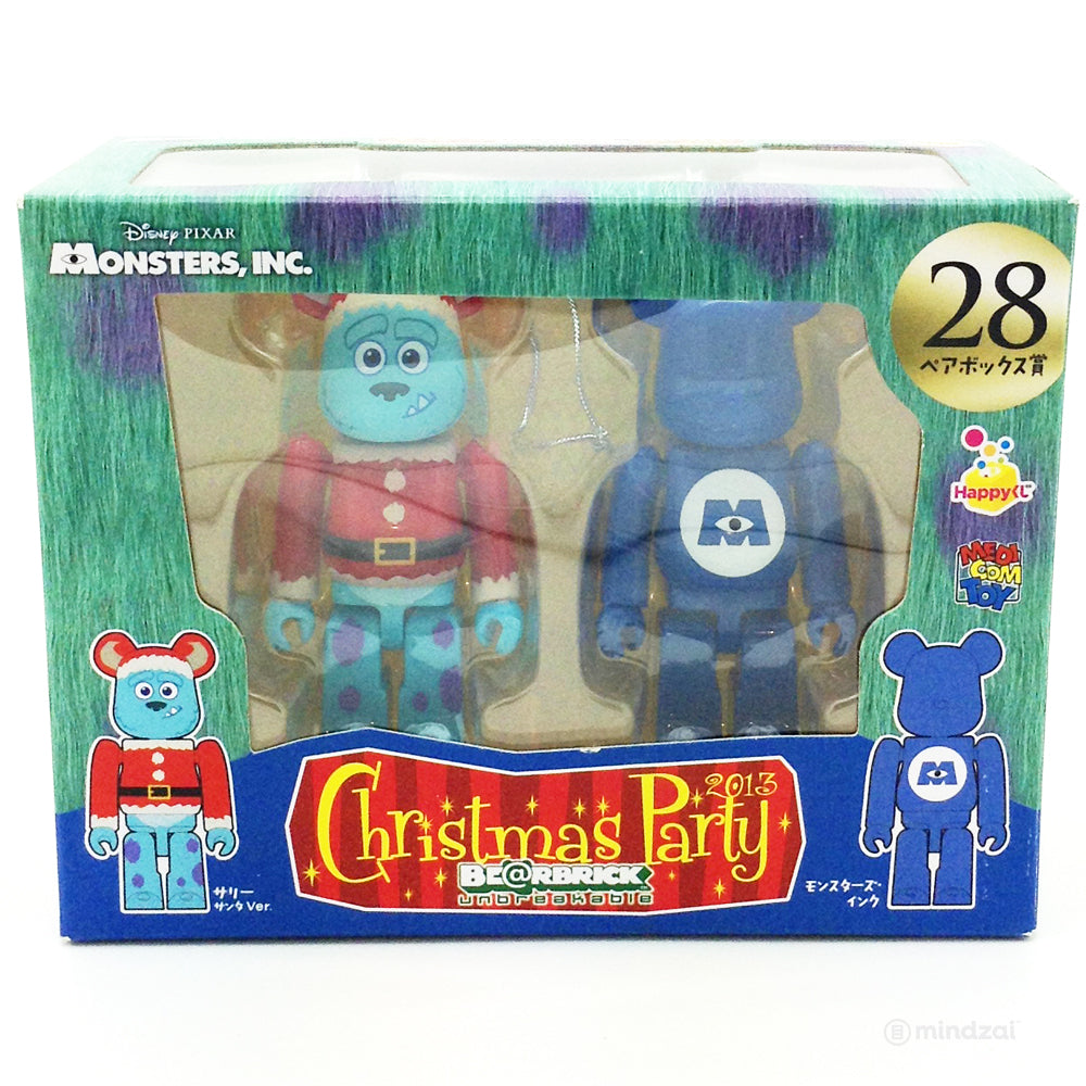 Disney x Pixar Bearbrick Unbreakable - Happy Kuji # 28 - Monster&#39;s Inc. Sulley Santa Suit and Logo (2 PK) 100% Size