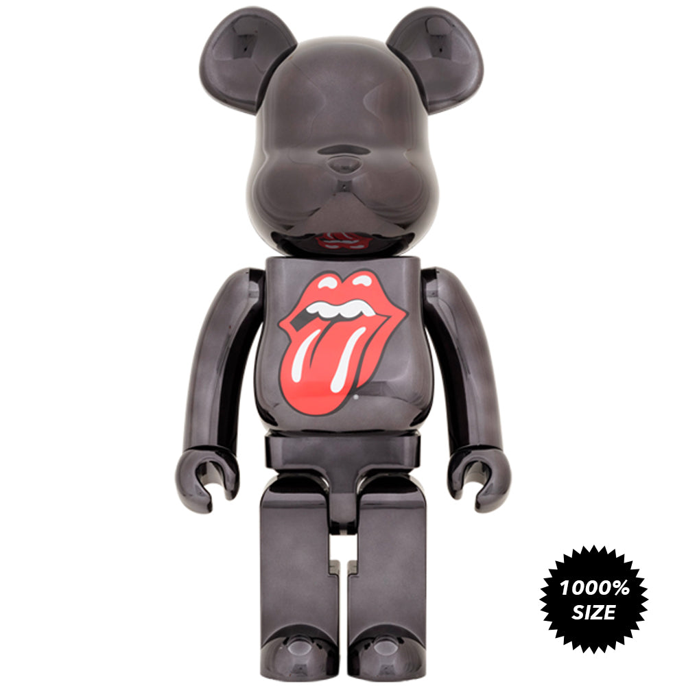 *Pre-order* The Rolling Stones Lips & Tongue (Black Chrome Ver.) 1000% Bearbrick  by Medicom Toy