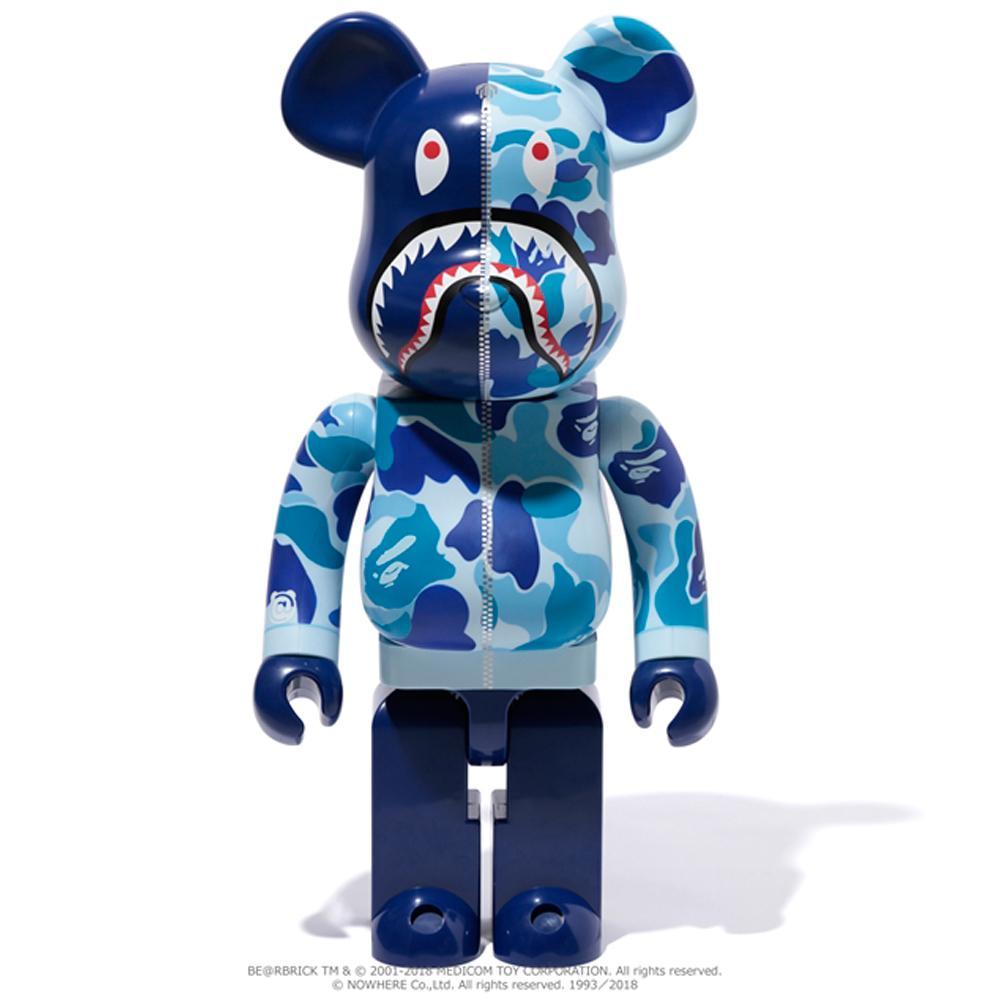 Bape Camo Shark BLUE WGM 1000% Bearbrick by Medicom Toy (Pre-owned)