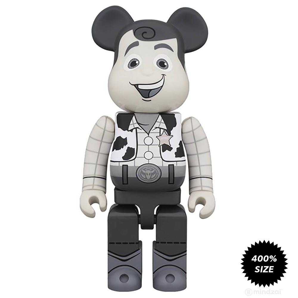 Toy Story Woody B&W 400% Bearbrick by Medicom Toy