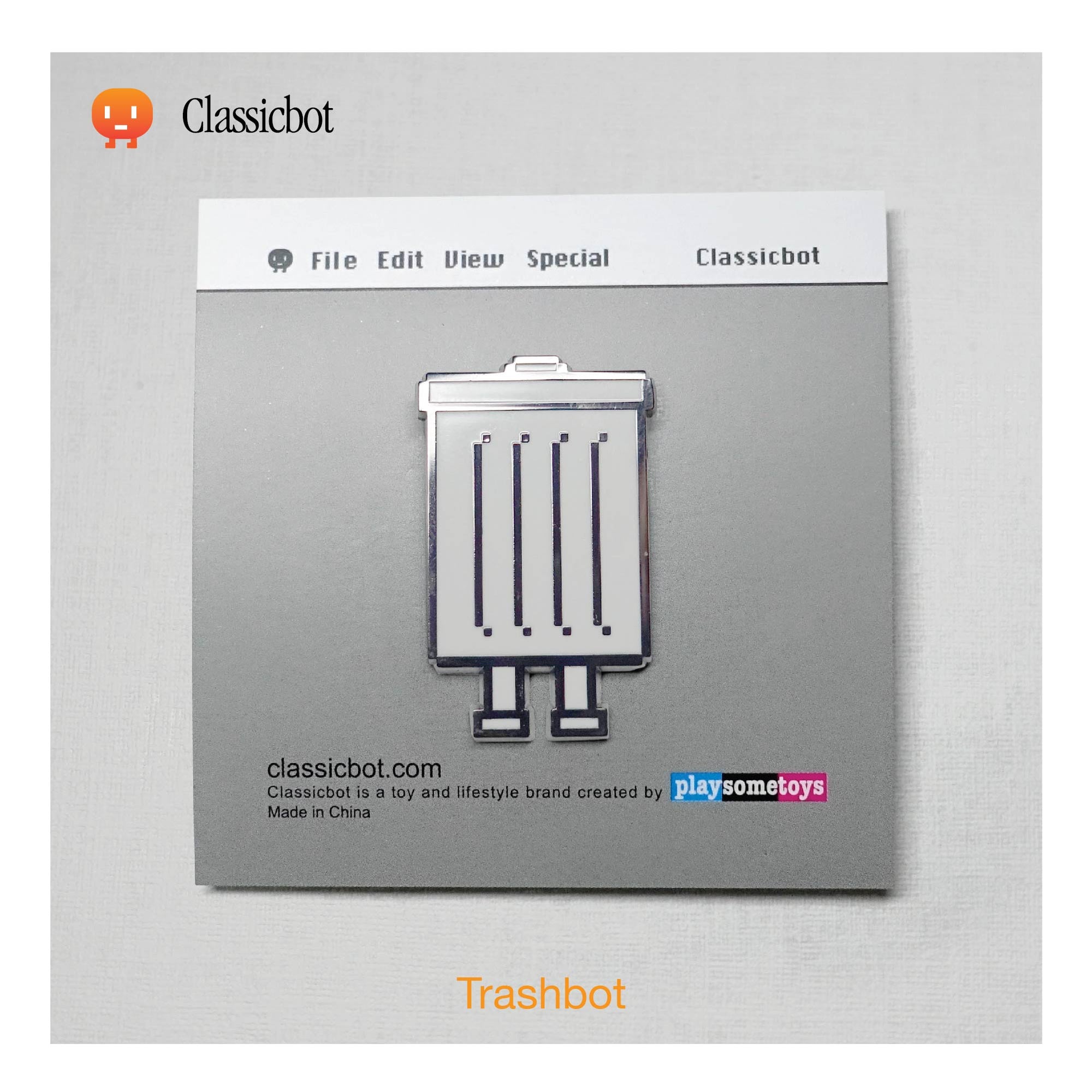 Trashbot Enamel Pin by Classicbot