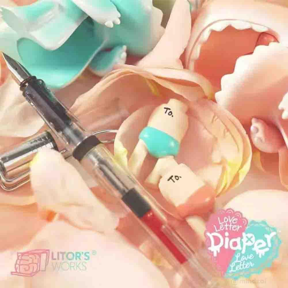 Umasou! Diaper Love Letter Art Toy 2-Figure Set by Litor's Work