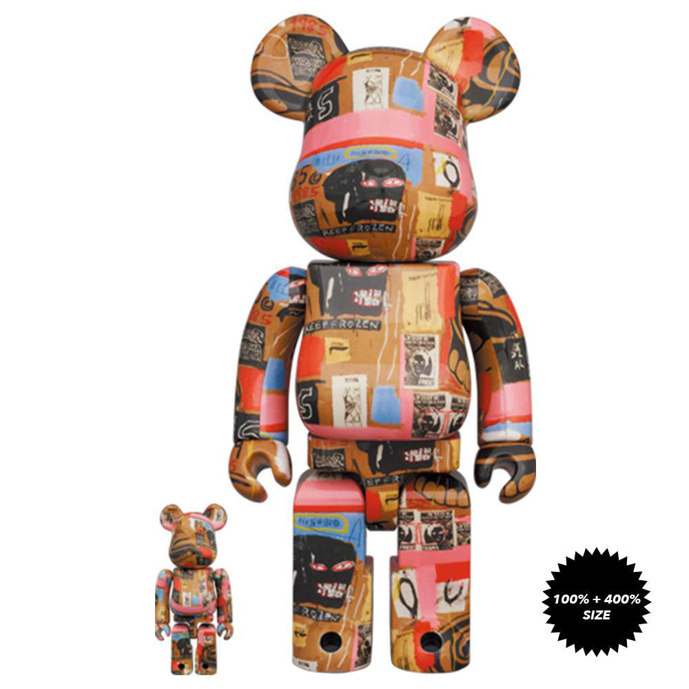 Andy Warhol x Jean-Michel Basquiat #2 100% + 400% Bearbrick Set by Medicom Toy