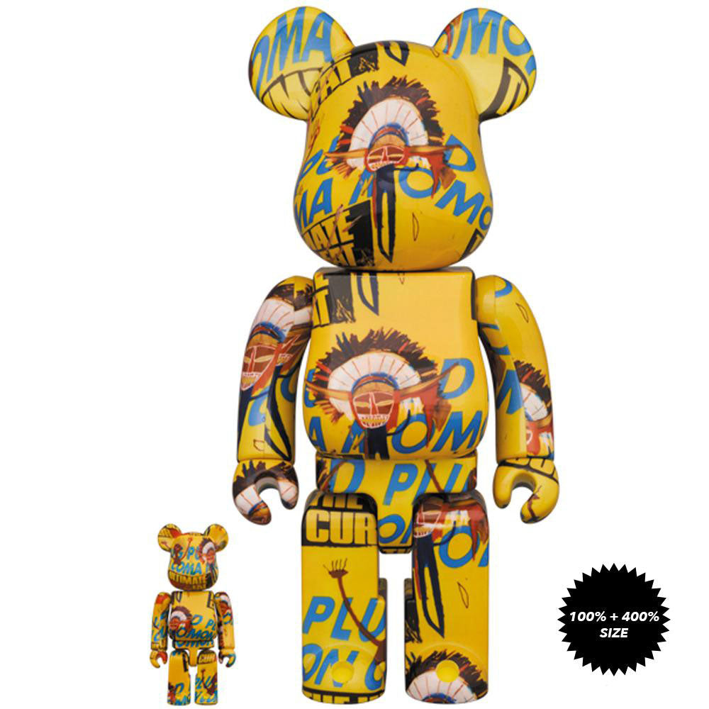 Andy Warhol x Jean-Michel Basquiat #3 100% + 400% Bearbrick Set by Medicom Toy