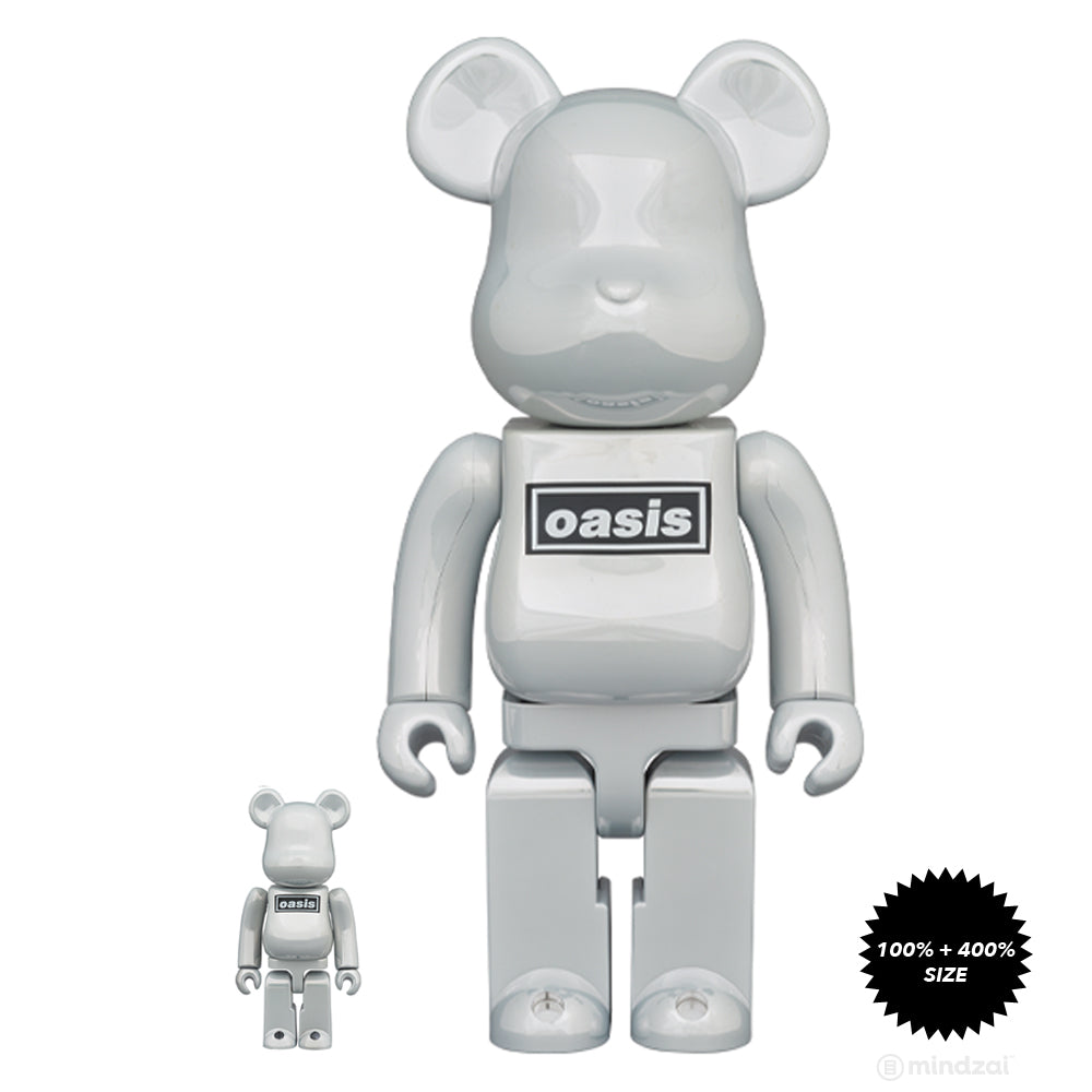 Oasis - White Chrome Ver. 100% + 400% Bearbrick by Medicom Toy