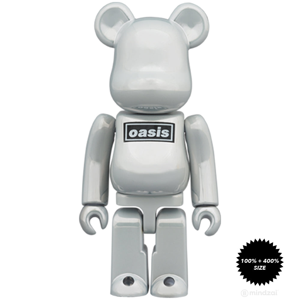 Oasis White Chrome % + % Bearbrick by Medicom Toy   Mindzai